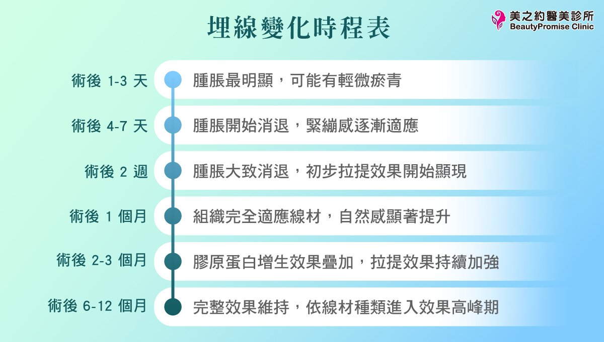 埋線變化時程表