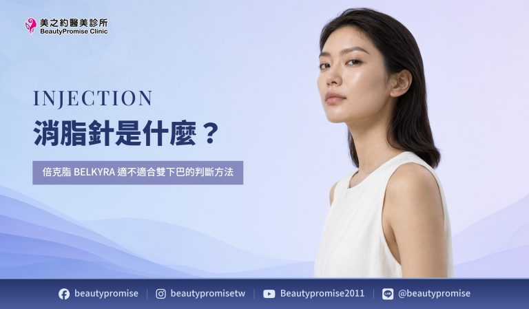 倍克脂針對脂肪型雙下巴的適用判斷,以及不適用情況的分流示意圖
