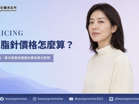 虛構情境人像搭配消脂針單瓶、單次與整段療程費用單位標題,非患者或療效照片